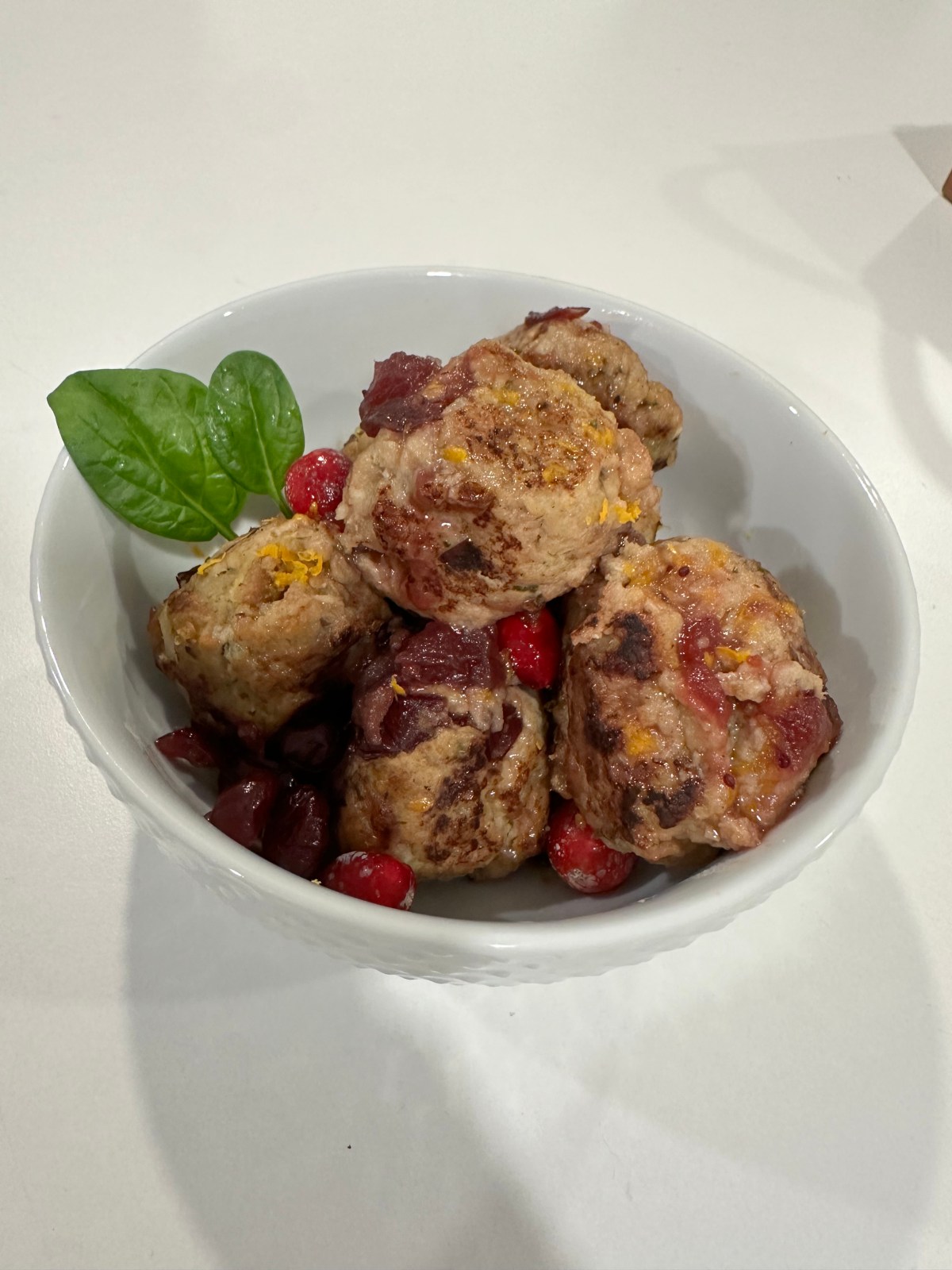 Stuffing Meatballs with Cranberry &&nbsp;Orange